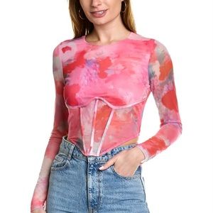 Bardot Lena Mesh Corset Top Lover Eras Outfit Like New